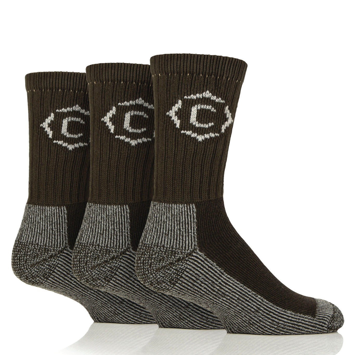 3 Pairs Men's Gritstone Hiker Boot Socks - Forest Green