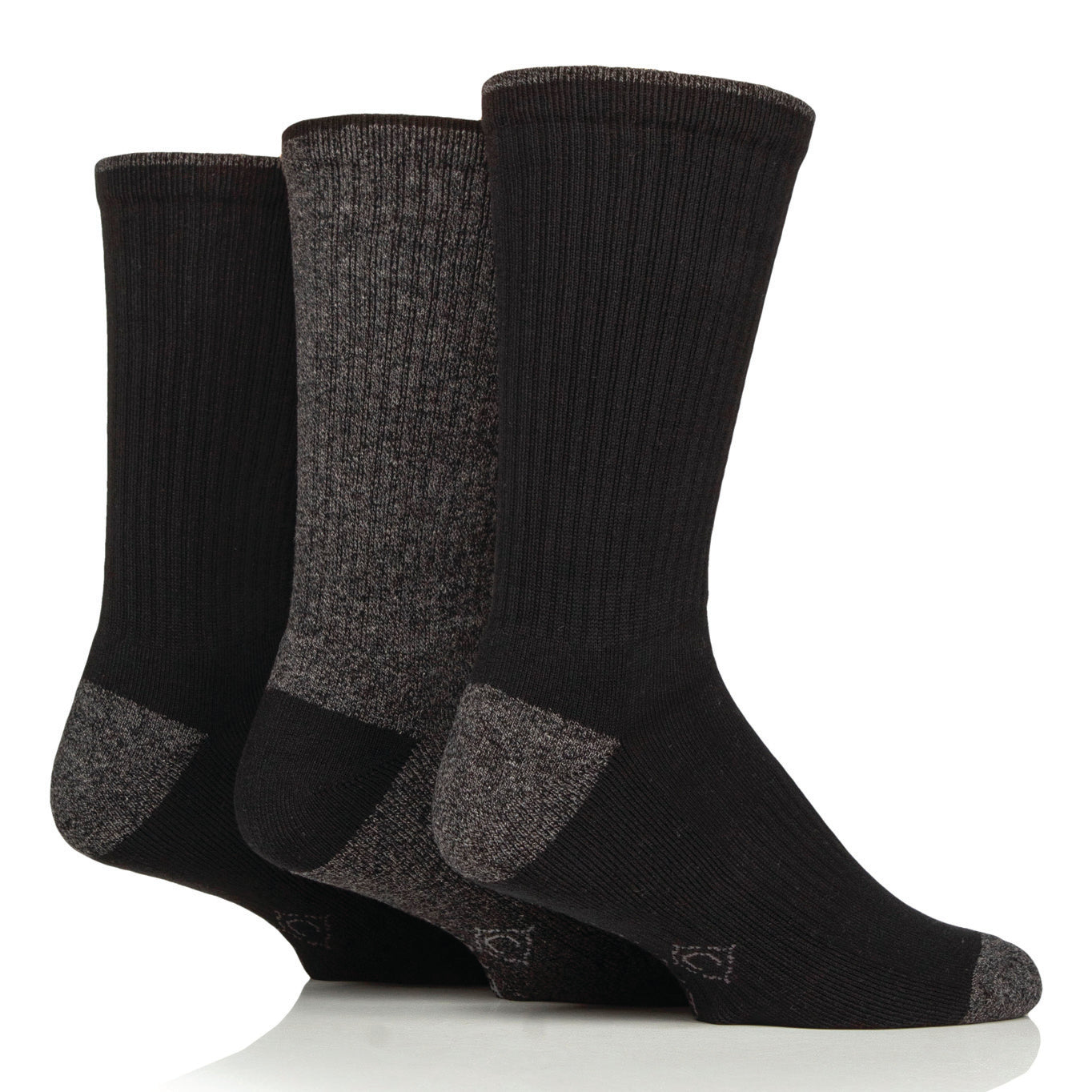 3 Pairs Men's Water Repellent Boot Socks - Black