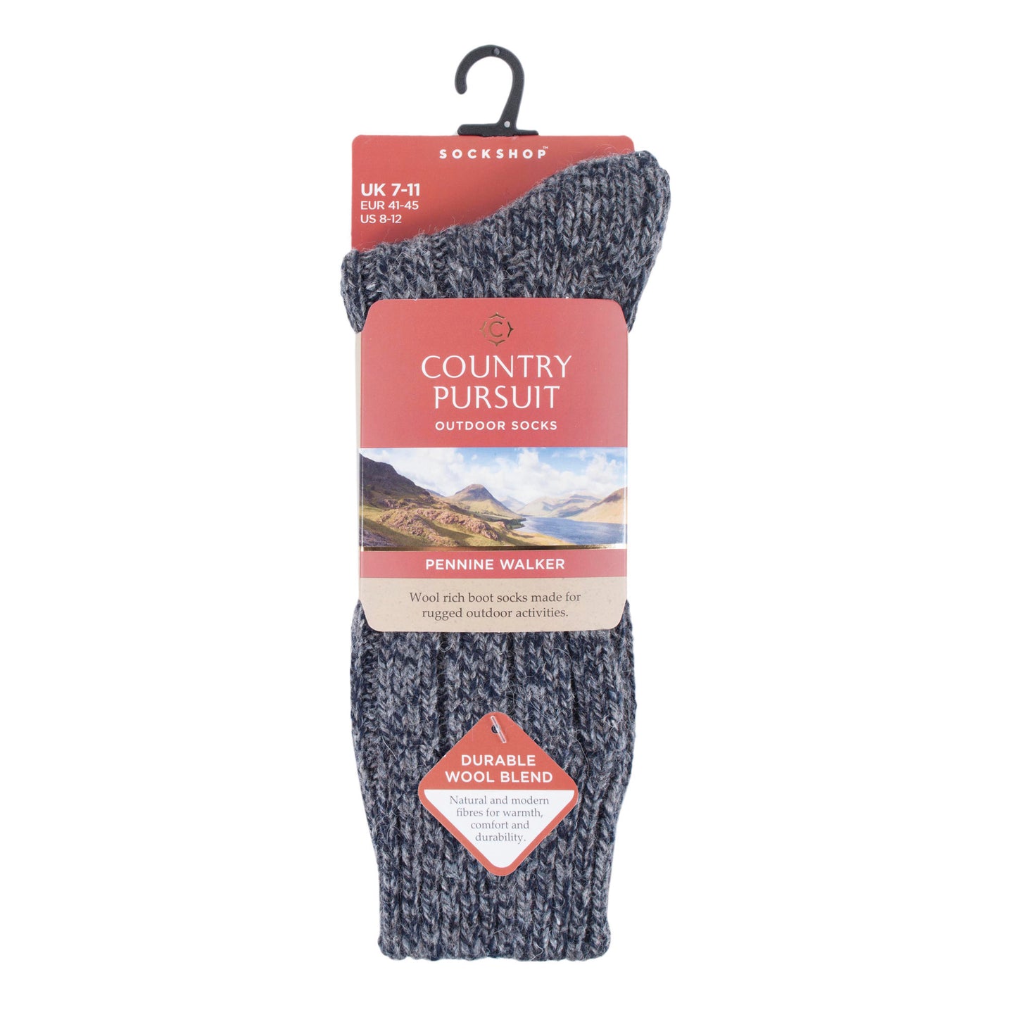 Men's Pennine Walker Socks - Grey & Navy