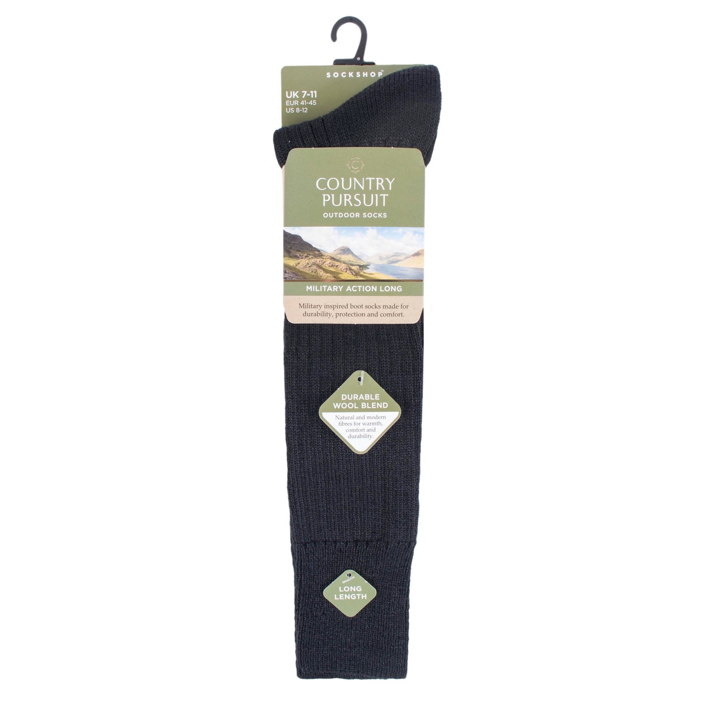 Men's Military Action Long Socks - Black