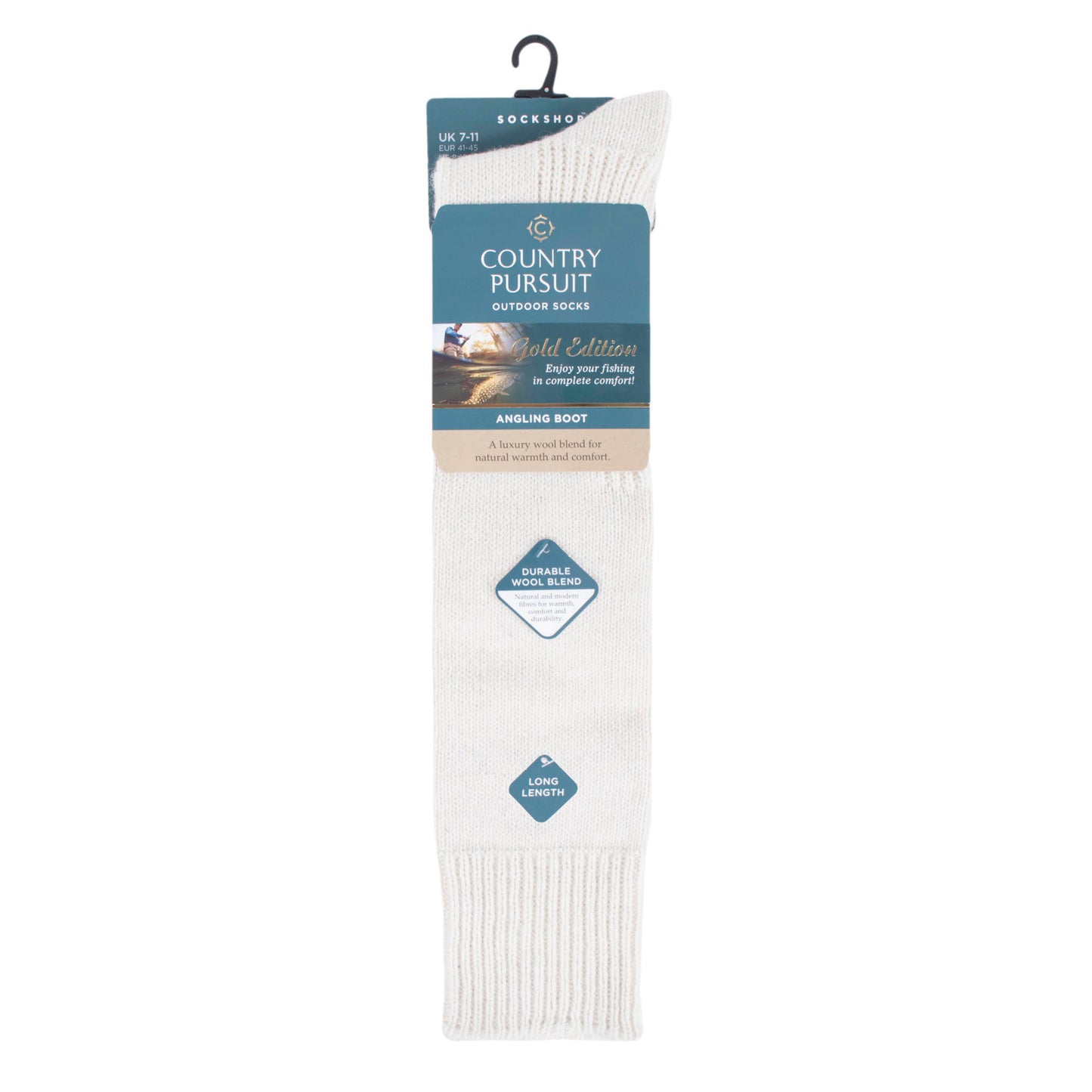 Men's Angling Boot Socks - Cream