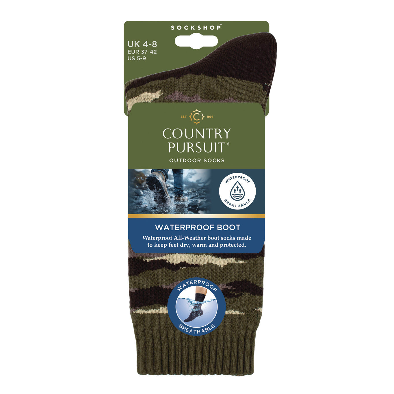Men's Waterproof Boot Socks - Camo