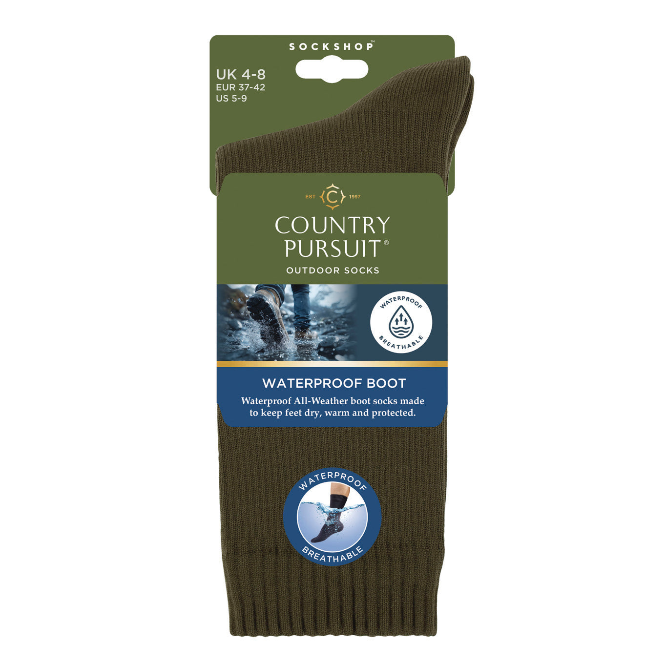 Women's Waterproof Boot Socks - Forest Green
