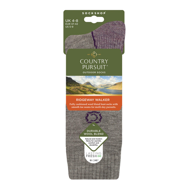 Women's Ridgeway Walker Hiking Socks - Grey