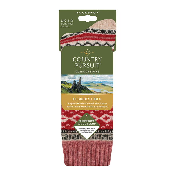 Women's Hebrides Hiker Boot Socks - Pink