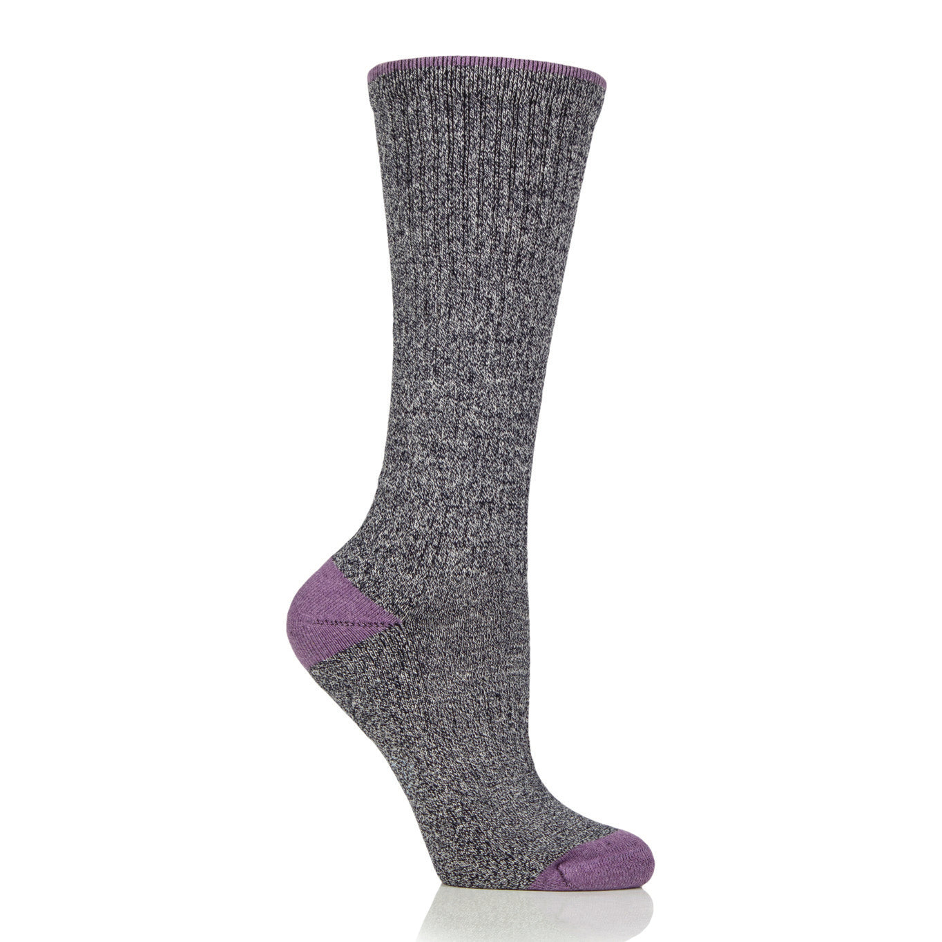 Women's Long Length Water Repellent Socks - Grey & Lilac