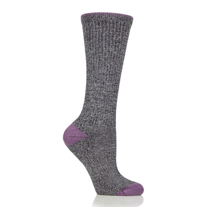 Women's Long Length Water Repellent Socks - Grey & Lilac