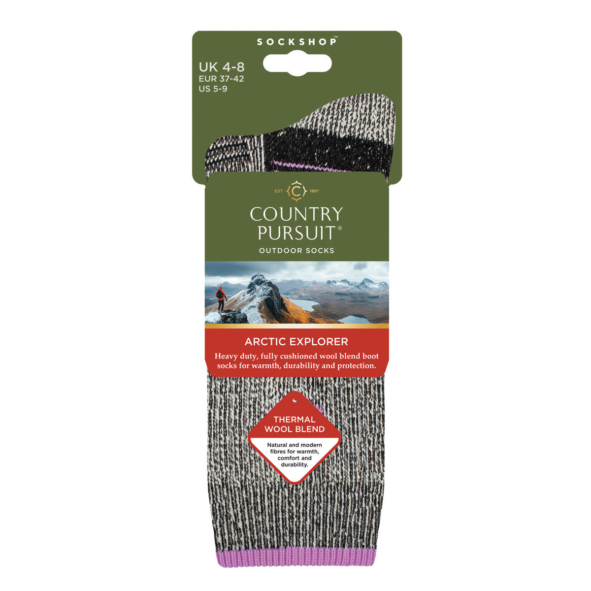 Women's Arctic Explorer Boot Socks - Black/Purple