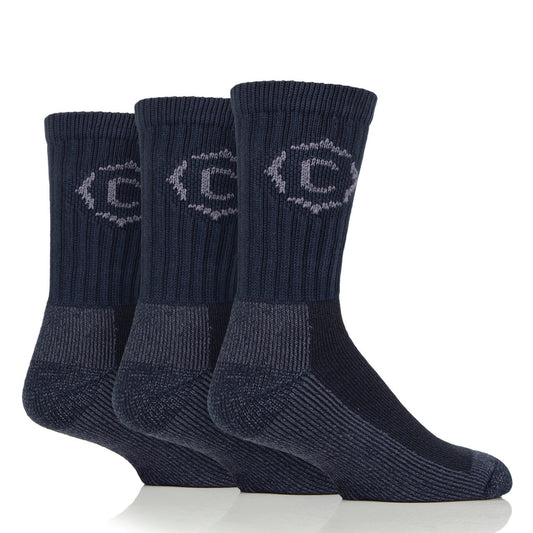 3 Pairs Men's Gritstone Hiker Boot Socks - Dark Blue