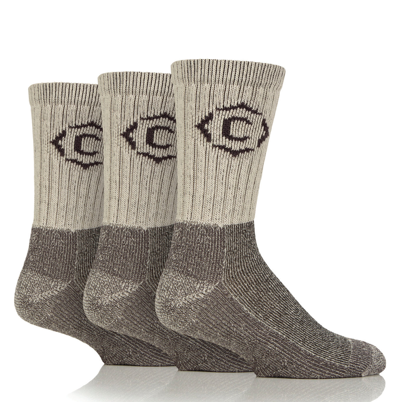 3 Pairs Men's Gritstone Hiker Boot Socks - Stone