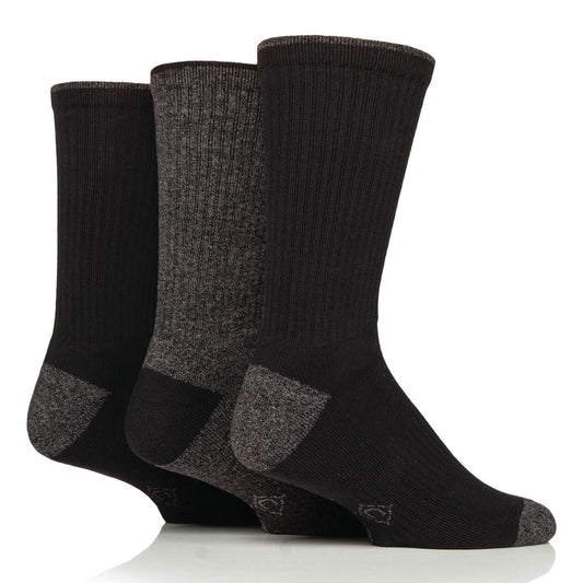 3 Pairs Men's Water Repellent Boot Socks - Black