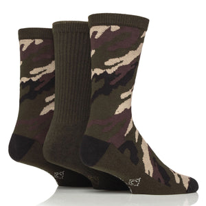 3 Pairs Men's Water Repellent Boot Socks - Camo
