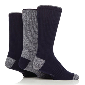 3 Pairs Men's Water Repellent Boot Socks - Navy