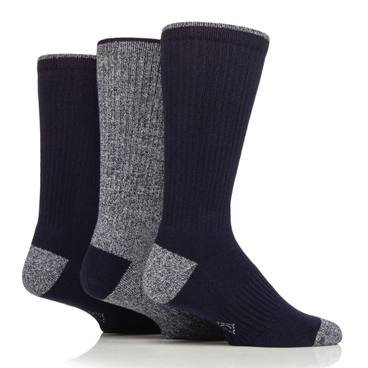3 Pairs Men's Water Repellent Boot Socks - Navy