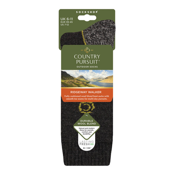 Men's Ridgeway Walker Hiking Socks - Charcoal
