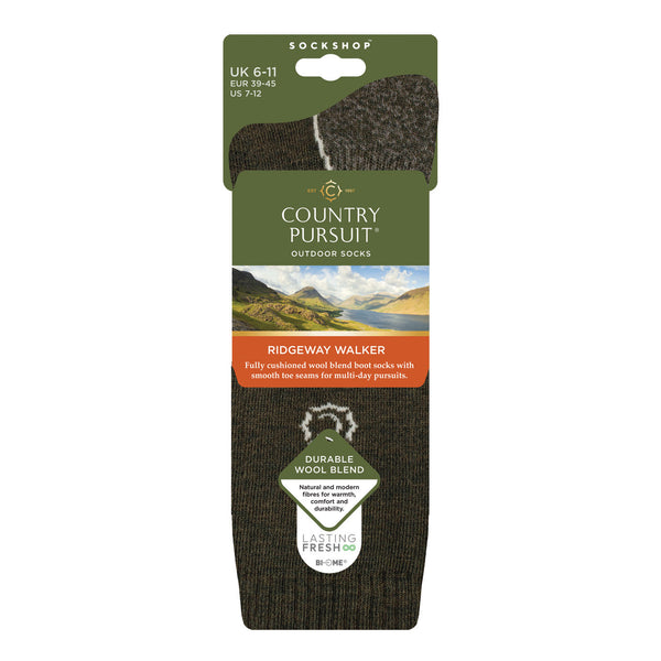 Men's Ridgeway Walker Hiking Socks - Green