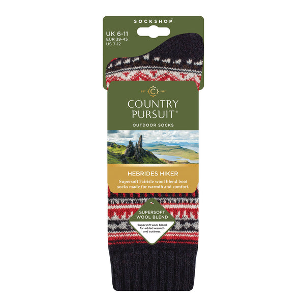 Men's Hebrides Hiker Boot Socks - Black