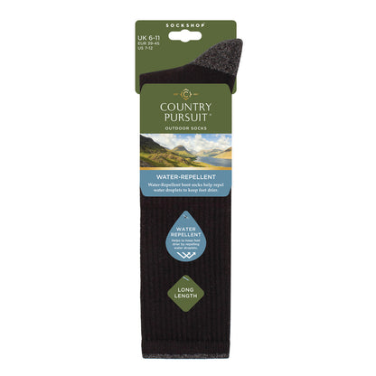 Men's Long Length Water Repellent Socks - Black